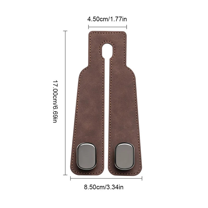 SEAMETAL Quality Car Headrest Hook Premium Suede Rear Seat Hanging Dual Hook 20KG Large Load-Bearing Alloy Hook Hanger Universal